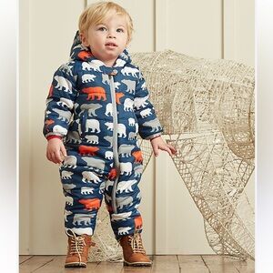Hatley Winter Puffer All in One Navy Polar Bear Print Snowsuit Size 12-18 Months